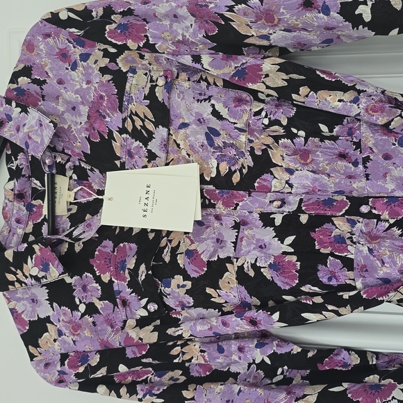 Sezane Dress Floral Purple Size 10 NWT - Picture 4 of 13